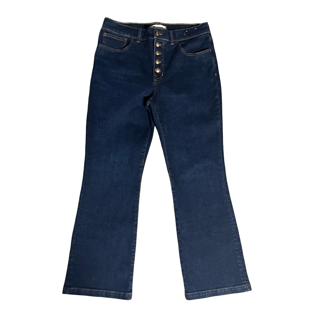 Madewell Mid-Rise Kick Out Jeans Dark Wash Button Fly Flare Size 29 CKP492535674